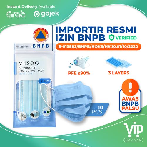 Foto Produk Facemask 50s / BOX Masker Wajah Kesehatan 3ply / Masker Mulut BNPB - Pack 10pcs dari pneumatic store