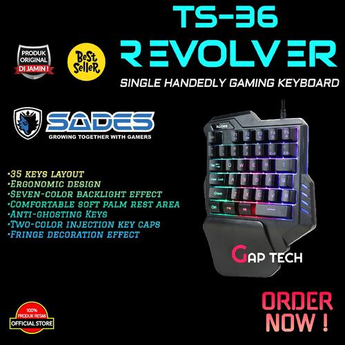 Foto Produk Sades REVOLVER TS 36 / TS36 Single Hand / One Hand Gaming Keyboard dari GAP TECH OFFICIAL