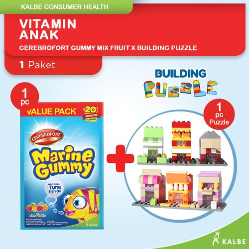 Foto Produk Cerebrofort Marine Gummy Mix Fruit x Egg Building Puzzle dari Kalbe Consumer Health