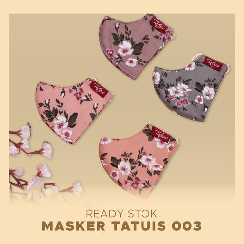 Foto Produk Masker Kain Hijab Headloop Tatuis 3 lapis filter motif bunga murah - Motif 003 dari Almandacollection