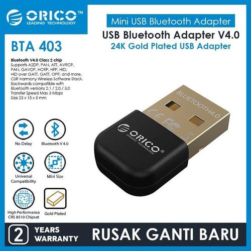 Foto Produk Orico Bta-403 Bluetooth 4.0 Receiver Dongle - Hitam dari manekistore