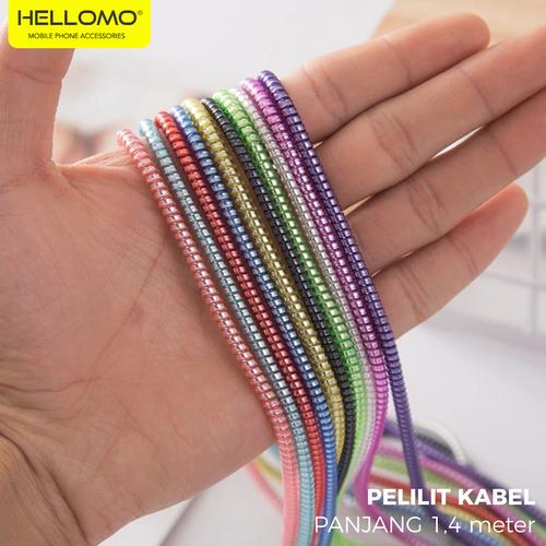 Foto Produk Pelilit Kabel Spiral Warna Metalic / Pelindung Cable Hp Charger Casan - Hitam dari hellomo