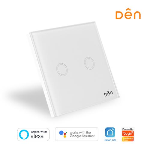 Gambar DEN Smart Home WiFi Touch Wall Switch 2-gang (No Neutral) - Hitam dari Den Smart Home Jakarta Utara Tokopedia