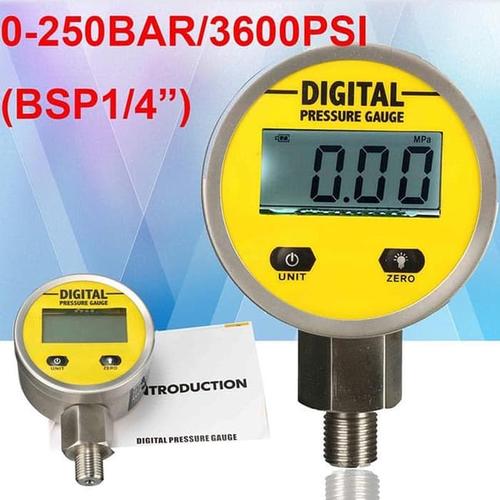 Jual Gas Water Pressure Gauge Digital 25Mpa Tester 250 BAR Hydraullic