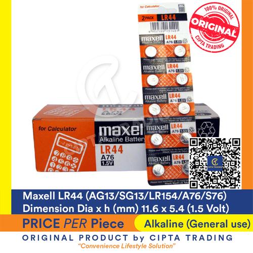 Foto Produk Button Cell - Maxell - LR44 dari Cipta Trading