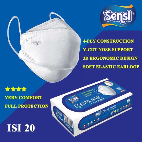 Gambar SENSI CONVEX MASKER MEDIS EARLOOP 4 PLY dari Toko Tensi undefined Tokopedia