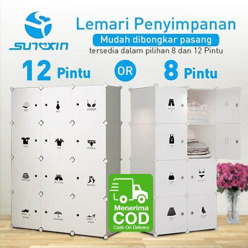 Foto Produk Lemari Penyimpanan Baju Portabel Bongkar Pasang 8 atau 12 Pintu - 8 kotak dari SUNXIN