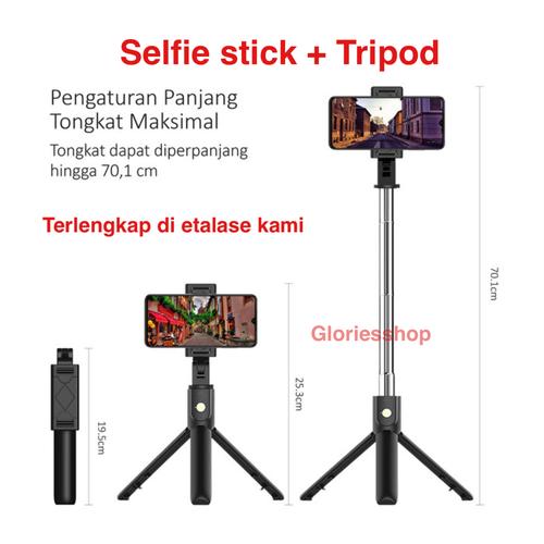 Foto Produk Tongsis Bluetooth Tripod 3in1 Remote Selfie Stick Integrated Tripod dari Gloriesshop 29