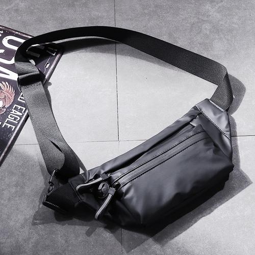 Gambar waistbag pria waterproof import slingbag tas pinggang PREMIUM - Dark black dari toko centre tas Jakarta Utara Tokopedia