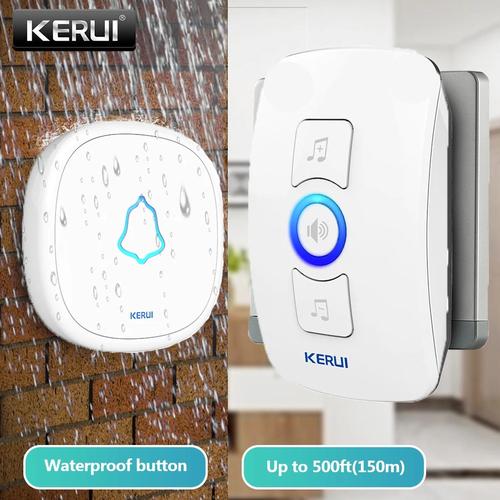 Foto Produk KERUI Wireless Doorbell Waterproof Bel Pintu rumah kantor Sensor - Putih dari Asyam Weiseman