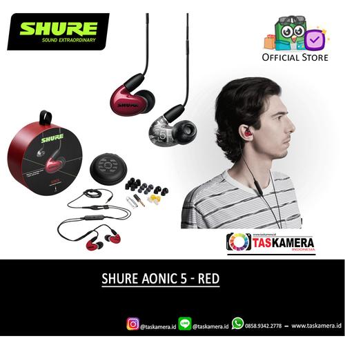 Foto Produk SHURE Aonic 5 Sound Isolating Earphone - Earphone SHURE Aonic 5 - Red dari taskamera-id