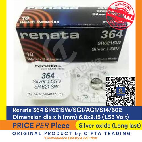Foto Produk Button Cell - Renata - 364 (SR621SW) dari Cipta Trading