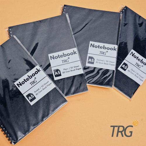 Gambar Buku Notebook A5 Dotted Ruled Grid Plain TRG Black Kraft Cover Spiral - Dotted dari TRG Official Shop undefined Tokopedia
