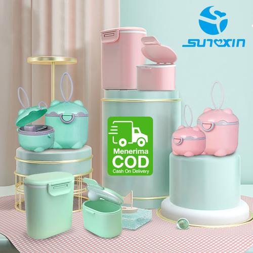 Foto Produk Tempat Kotak Penyimpanan Susu Bubuk Bayi Portabel Sealed Baby Milk - Persegi Pink, Kecil dari SUNXIN