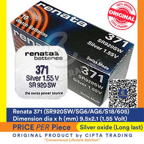 Foto Produk Button Cell - Renata - 371 (SR920SW) dari Cipta Trading