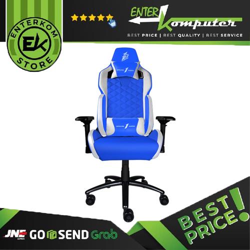 Foto Produk 1STPLAYER GAMING CHAIR DK2 - BLUE WHITE - All Steel Skeleton dari Enter Komputer Official