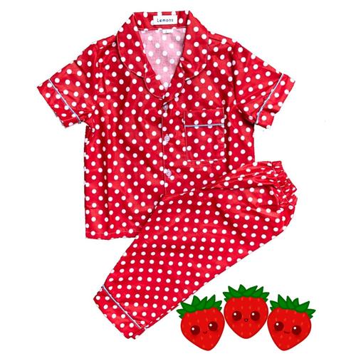 Foto Produk Lemons Piyama Anak Katun Polkadot Usia 1-12 thn - Merah, 5-6 tahun dari JC Piyama Grosir