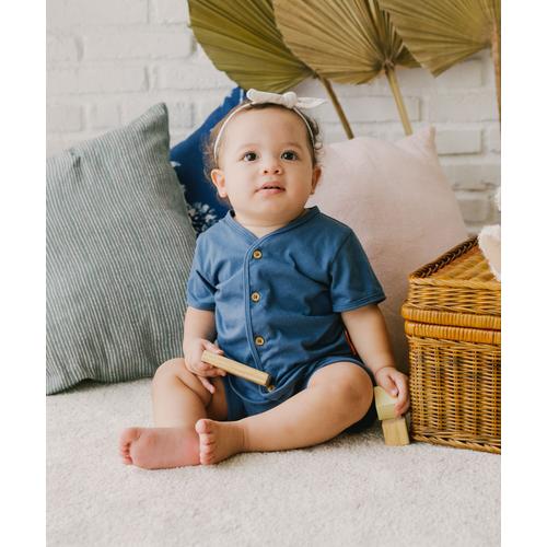 Foto Produk Takoyakids Essentials Jun Short Sleeves Sets Steel Blue - 0-3m dari Kottonville