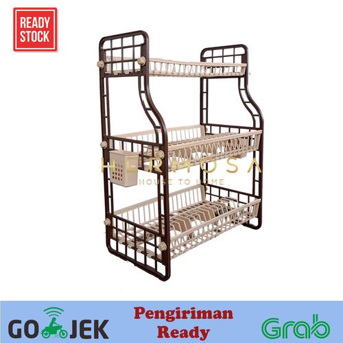 Gambar Rak piring plastik 3 susun LUCKY STAR Bahan Tebal Murah Berkualitas dari Hermosa Home Decor Jakarta Timur Tokopedia