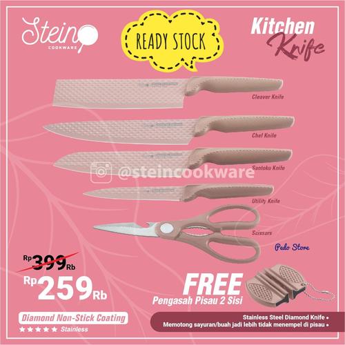 Foto Produk Stein Steincookware Pisau Diamond Knives Set 6 in 1 Pisau Dapur dari Pedo Store