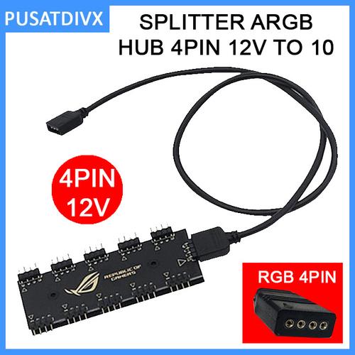 Gambar Fan hub Splitter RGB 4pin to x10 Led Strip FanHub Kipas Led Casing dari pusatdivxshop undefined Tokopedia
