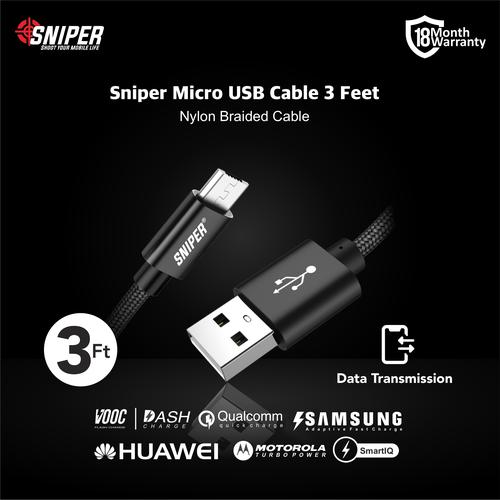 Foto Produk Sniper Cable Nylon Braided Micro USB 3ft /0.9m - Black dari Sniper Indonesia