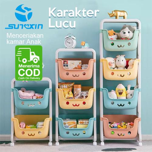 Foto Produk Rak Anak Murah Tempat Penyimpanan Mainan / Rak Roda Susun Rak Kamar - 2 Susun dari SUNXIN