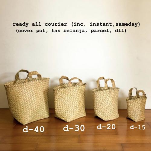 Foto Produk Keranjang Anyam, Bakul purun, Cover pot anyaman purun (SMALL 20cm) - mini dari mandushopid