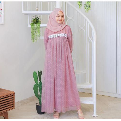 Foto Produk Terminal Grosir | Gamis Wanita Muslim Termurah | Ivora Dress - Dustypink dari Terminalgrosir Indonesia