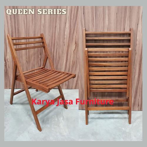 Foto Produk KURSI LIPAT KAYU JATI (QUEEN) - Cokelat dari Karya Jasa Furniture Manufacturer