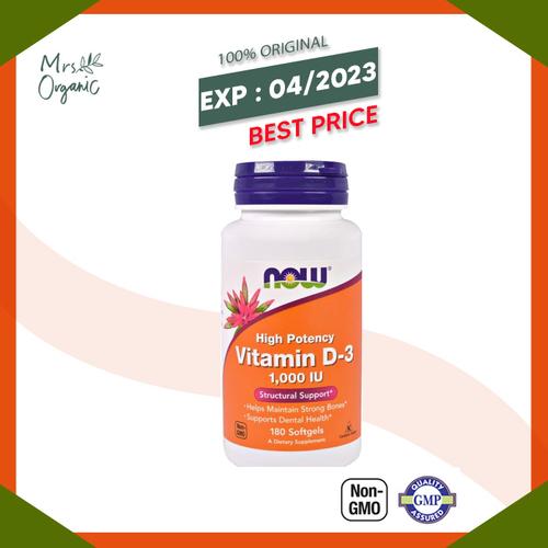 Foto Produk NOW Vitamin D-3 1000 IU - 180 SGELS dari Mrs Organic