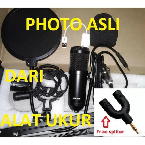 Foto Produk Paket recording smule youtube mic condenser BM800 Original Full Set - Hitam dari Alat Ukur Dan Repeater