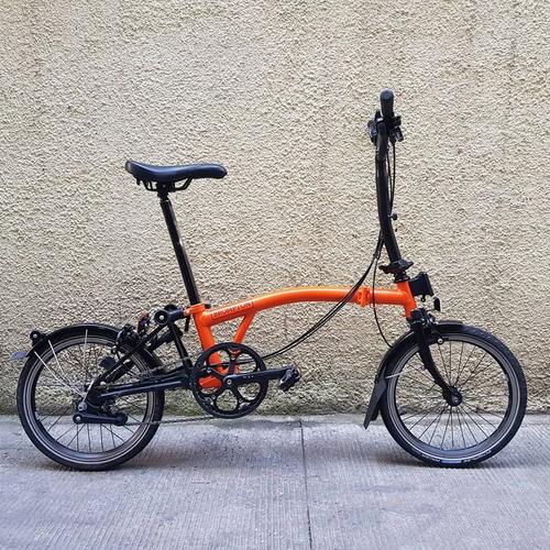 Brompton Bike Brompton M6l Black Edition Orange Brompton M6L Black