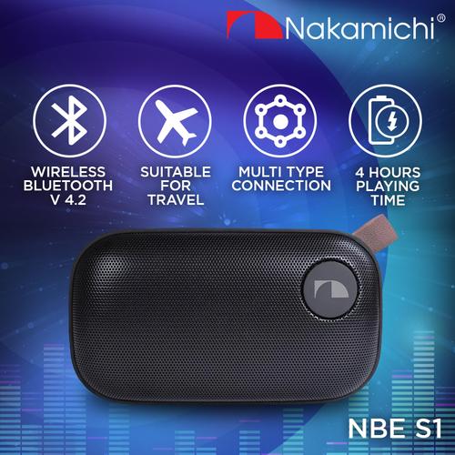 Foto Produk Nakamichi NBE S1 Speaker Portable Audio Wireless Bluetooth Black dari Nakamichi Indonesia