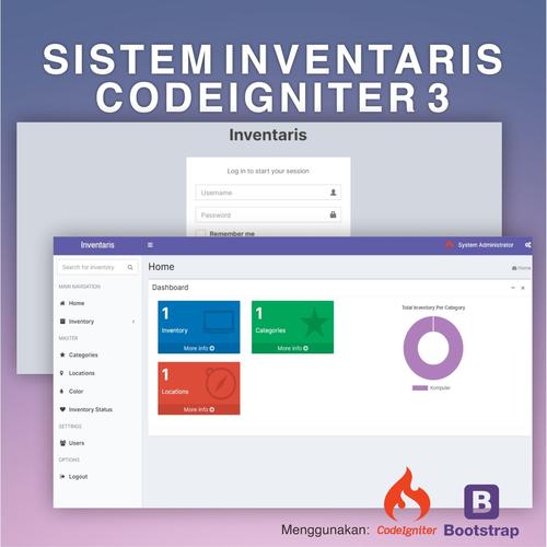 Gambar Source Code Aplikasi Web Sistem Inventaris Barang Dengan CodeIgniter dari IT Shop Purwokerto Kab. Banyumas Tokopedia