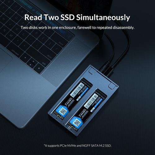 Jual SSD Enclosure Orico Dual-Slot NVMe NGFF M2NV01-C3