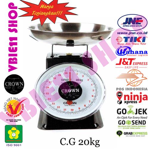 Foto Produk Timbangan Jarum/Analog/Duduk/Mangkok/Laundry/Buah/Sayur Crown C.G 20kg - Hitam dari VBie11 Shop