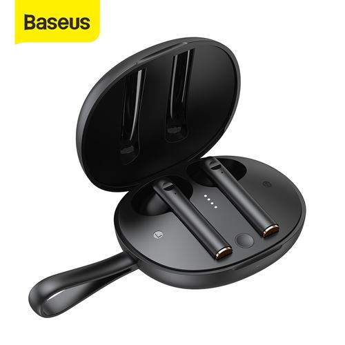 Foto Produk BASEUS TRUE WIRELESS BLUETOOTH EARPHONE EARBUDS TWS W05 - Hitam dari Baseus Official Store