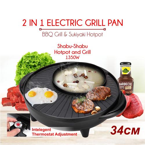 Foto Produk Panci Hotpot BBQ 2in1 Elektrik 34 cm Shabu Steampot Suki Grill Listrik dari SUPREME GROSIR