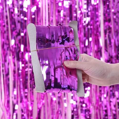 Gambar Tirai Rumbai Foil 2 Meter / Curtain Slinger Foil / Backdrop Foil - Hot Pink dari Grosir Kitchenware undefined Tokopedia