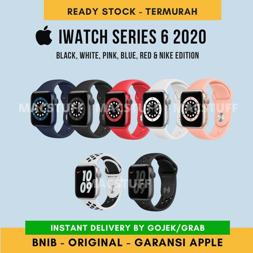 Foto Produk Apple iWatch Series 6 2020 40mm 44mm Blue Black White Pink Red S6 Nike - 40MM, Black dari Macstuff