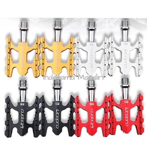 Foto Produk PEDAL LITEPRO K3 BEARING ORIGINAL Sepeda Lipat - Merah & Gold - Red dari Indotama Mandiri