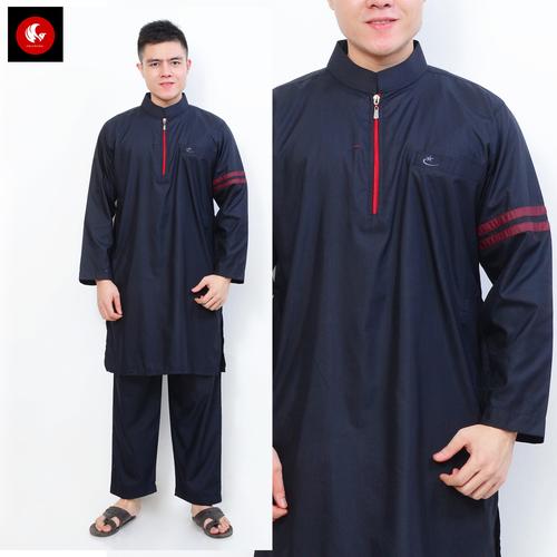 Foto Produk Setelan Muslim Gamis Pria Nabawi Navy AL-ISRA - Size S dari Okechuku