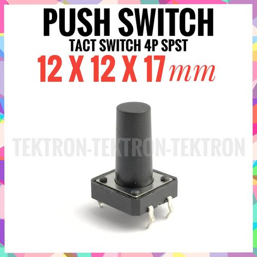 Jual Push Switch 4pin 12x12x17 Tact Tactile Sw Momentary Push On SPST ...