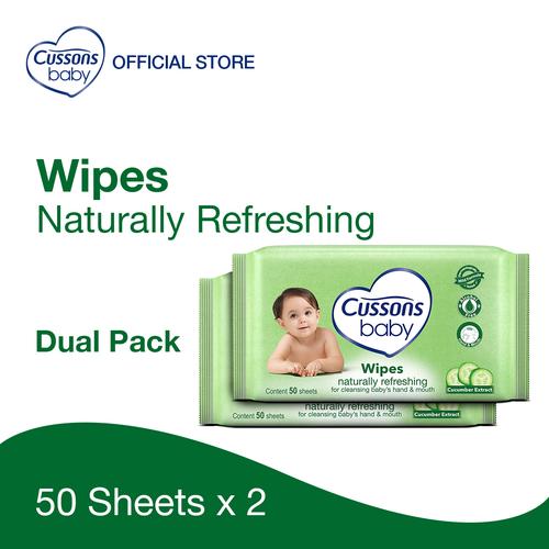 Foto Produk Cussons Baby Wipes Natural Refreshing 50 Sheet X 2 dari Cussons Official Store