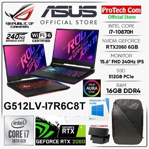 Foto Produk ASUS ROG STRIX G512LV-I7R6B6T i7-10750H 16GB 512GB RTX2060 6GB 144Hz dari Protech Computer