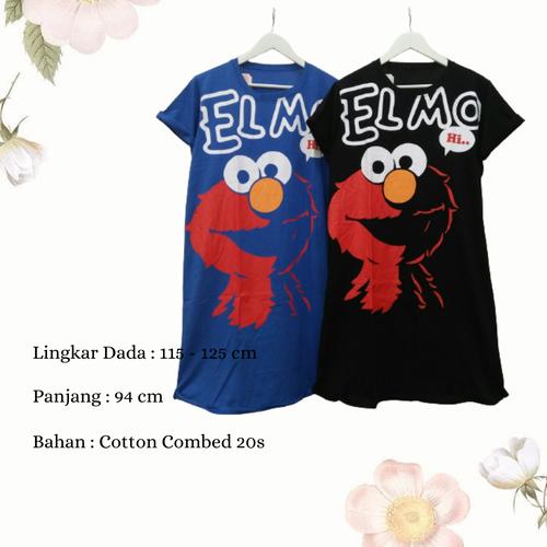 Foto Produk Dress Wanita Jumbo Midi Dress Casual Wanita Dress Karakter Elmo Head dari Poedie
