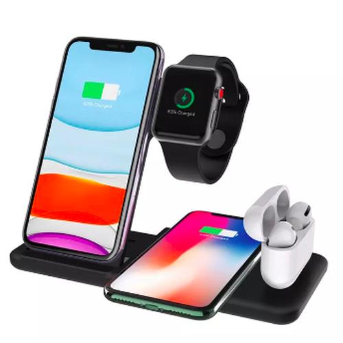 Foto Produk 4 in 1 Apple Fast Wireless Charger Charging Dock Stand iphone watch 3 - Putih, 4 in 1 dari GT Group