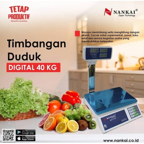 Foto Produk Nankai Timbangan Duduk Digital 40Kg 40 kg PROMO dengan tiang dari TOKO BESI TIMUR JAYA