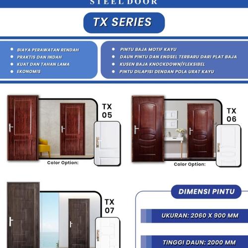 Foto Produk PINTU BAJA + KUSEN + KUNCI PINTU KODAI TX05 COKLAT dari CAHAYA ABADI JKT